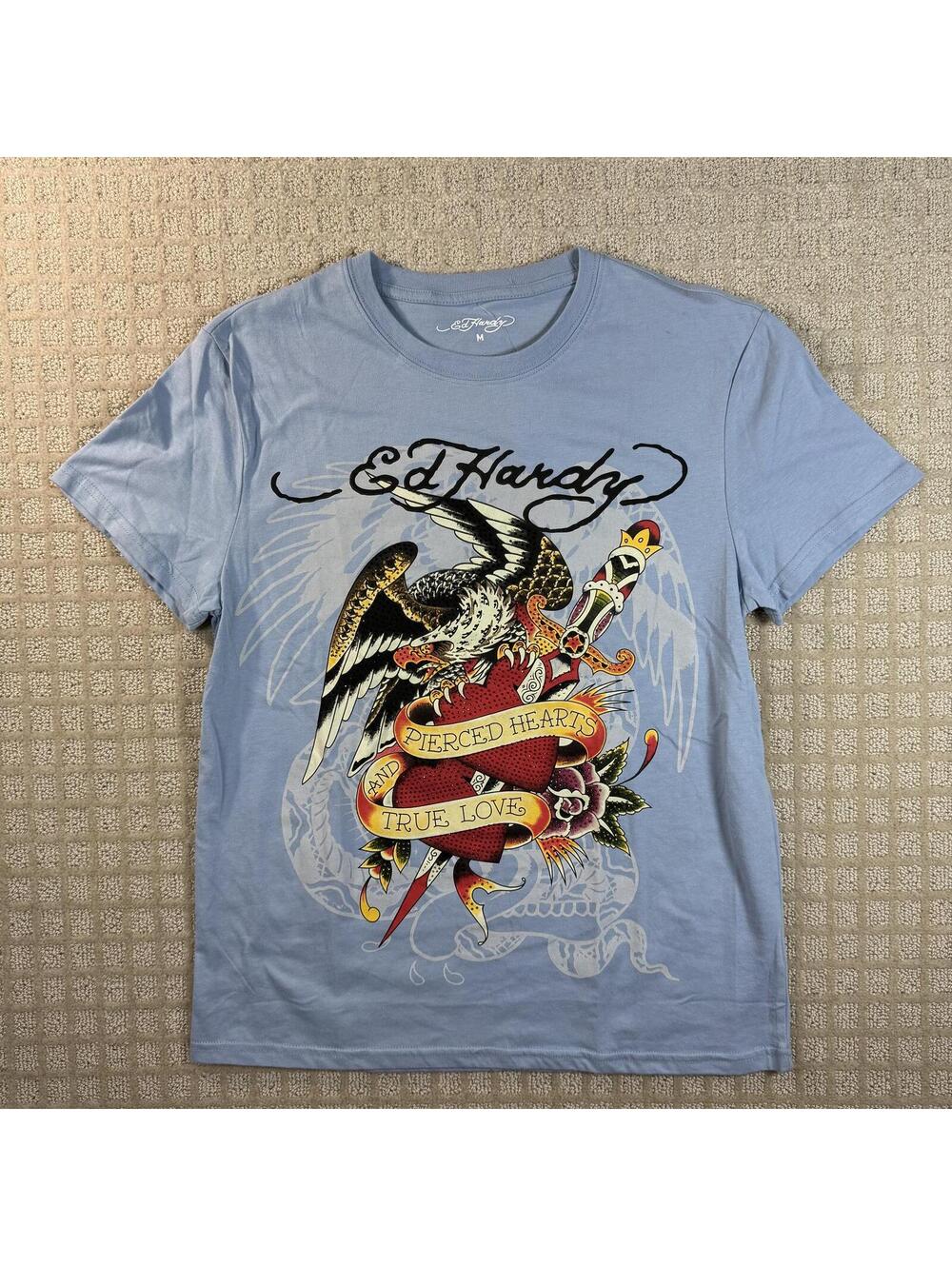Ed Hardy Pierced Hearts Eagle T Shirt Medium NWT